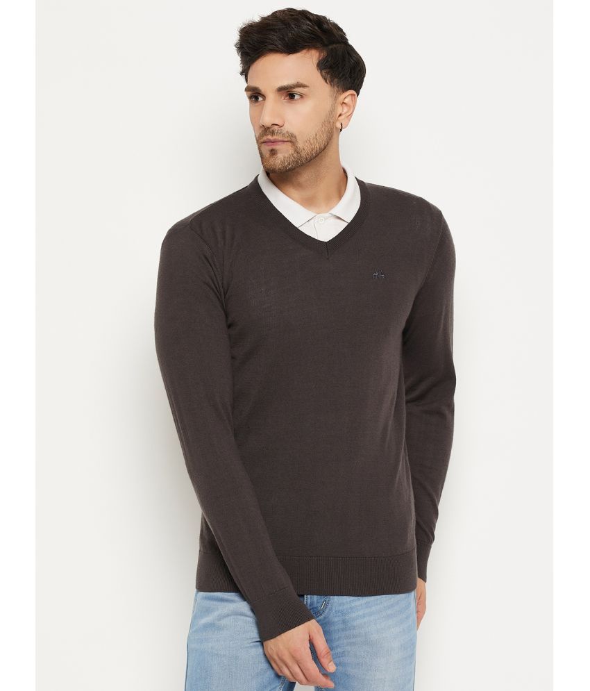     			98 Degree North Woollen Blend V-Neck Men's Full Sleeves Pullover Sweater - Grey ( Pack of 1 )