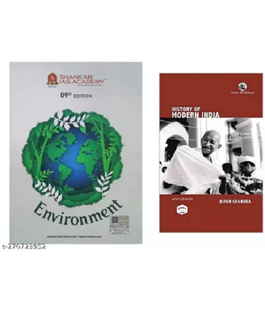     			COMBO OF HISTORY OF MODERN INDIA + Shankar Ias Environment 9th Edition Paperback English Book 2023 (ENGLISH) SET OF 2 BOOKS