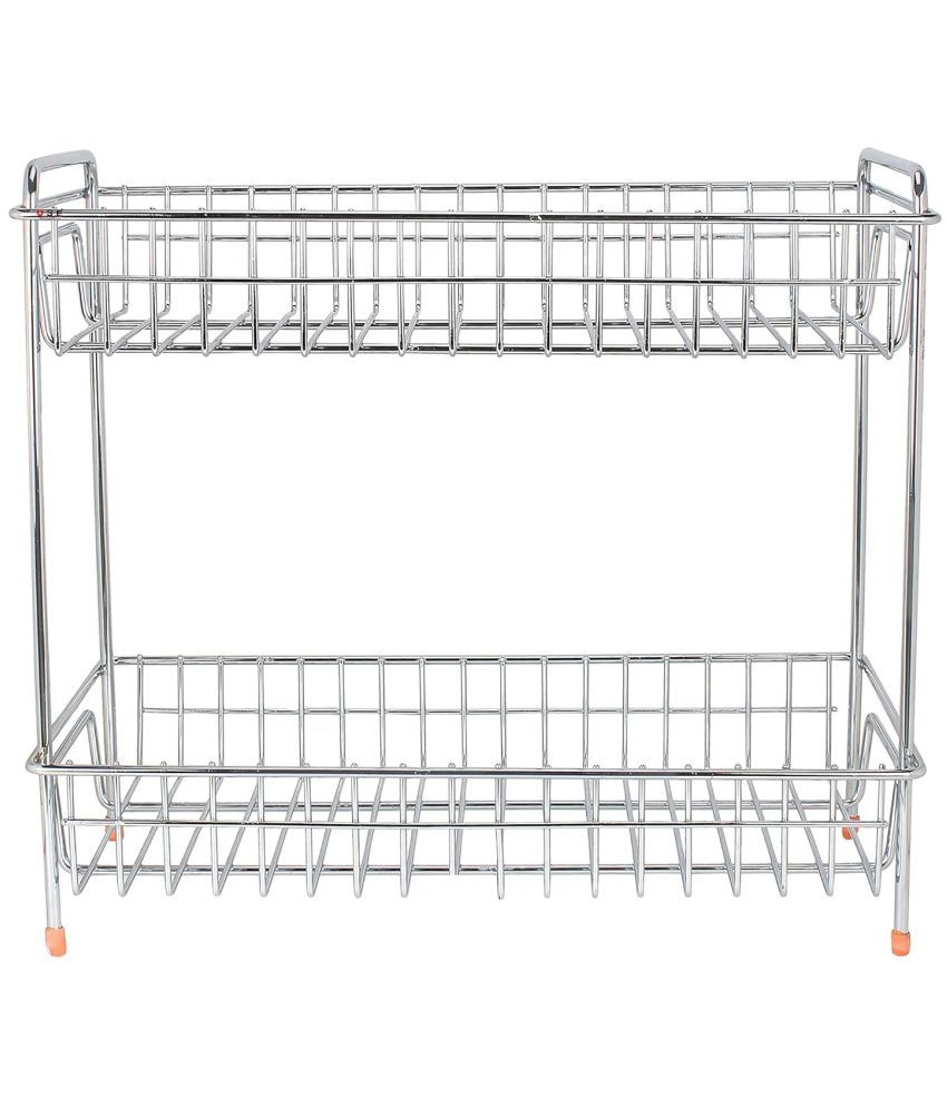     			Home Lane Silver Stainless Steel Storage Racks ( Pack of 1 )