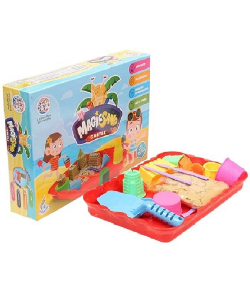     			RATNA'S Magic Sand Castle, Smooth,Durable and Non Sticky Sand Makes The Product More Playful. Single Colour Sand Comes Along with The Product, The Colour of The Sand May Vary