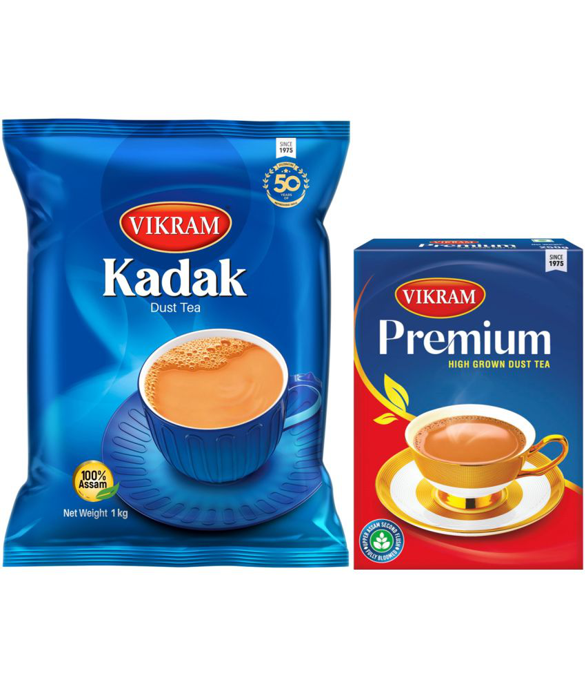     			Vikram Tea ComboKadak Dust Tea 1kg & Premium High Grown Dust Tea 250g1250g(Pack of 2)