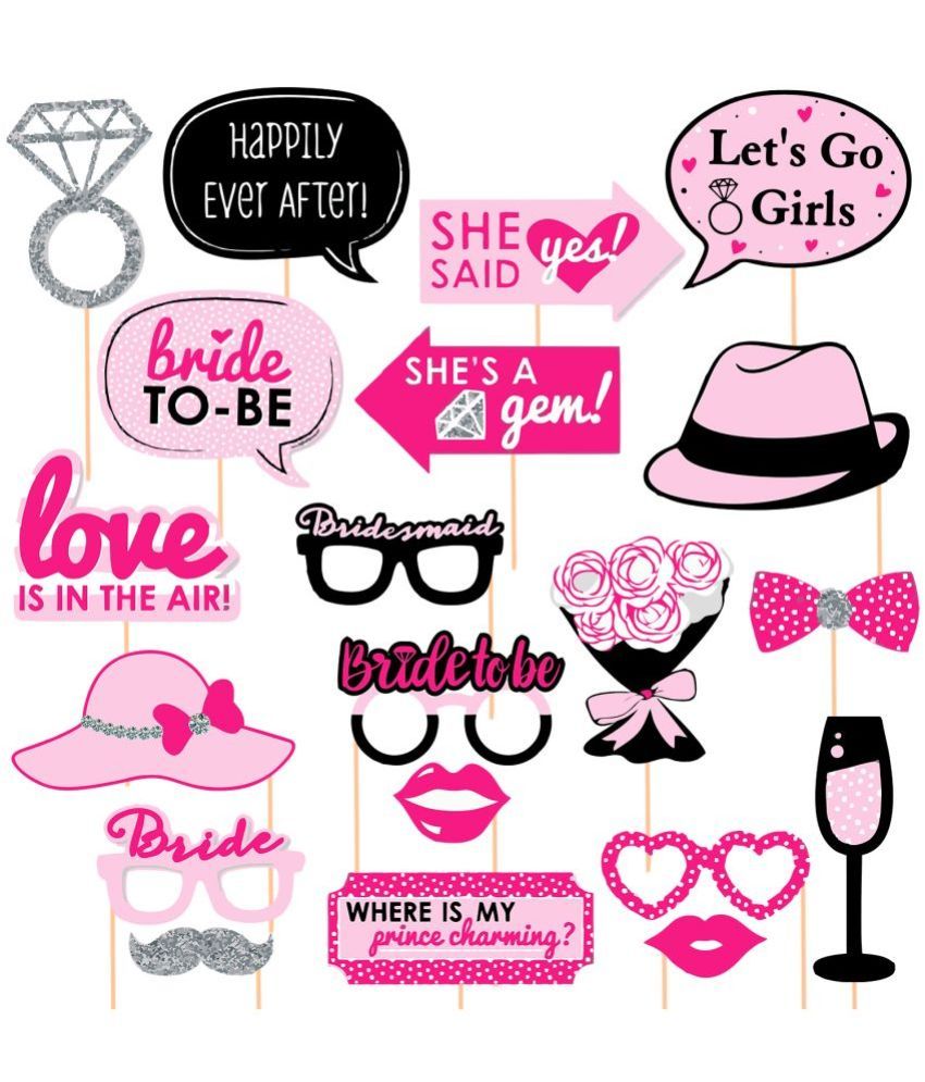     			Zyozi Bachelorette Party Photo Booth Props/Bridal Shower, Wedding Engagement Party Props - Bride to Be Decorations Photo Booth Props (Pack of 20)