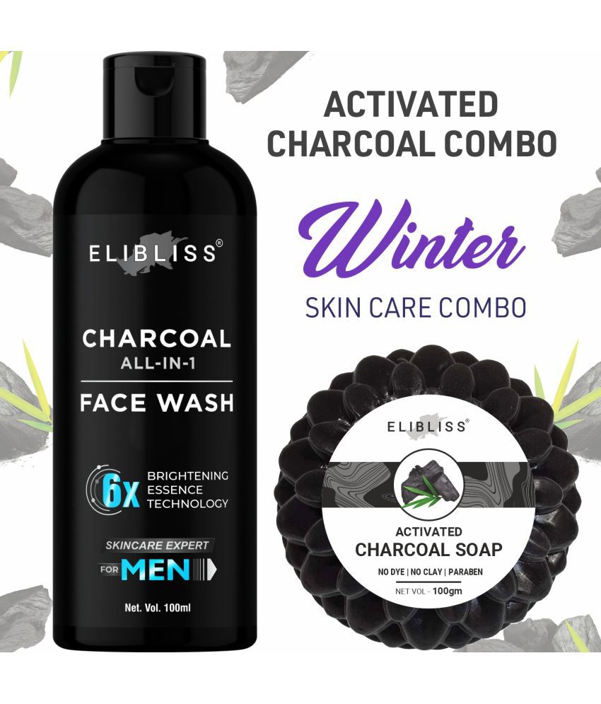     			Activated Charcoal Anti-Pollution Men Face Wash + Charcoal Soap for Deep Clean