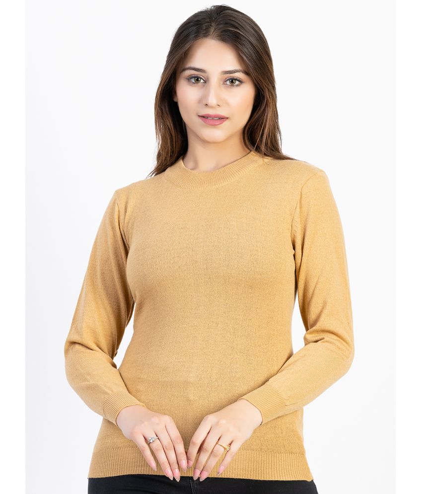     			EKOM Woollen Round Neck Women's Pullovers - Beige ( )