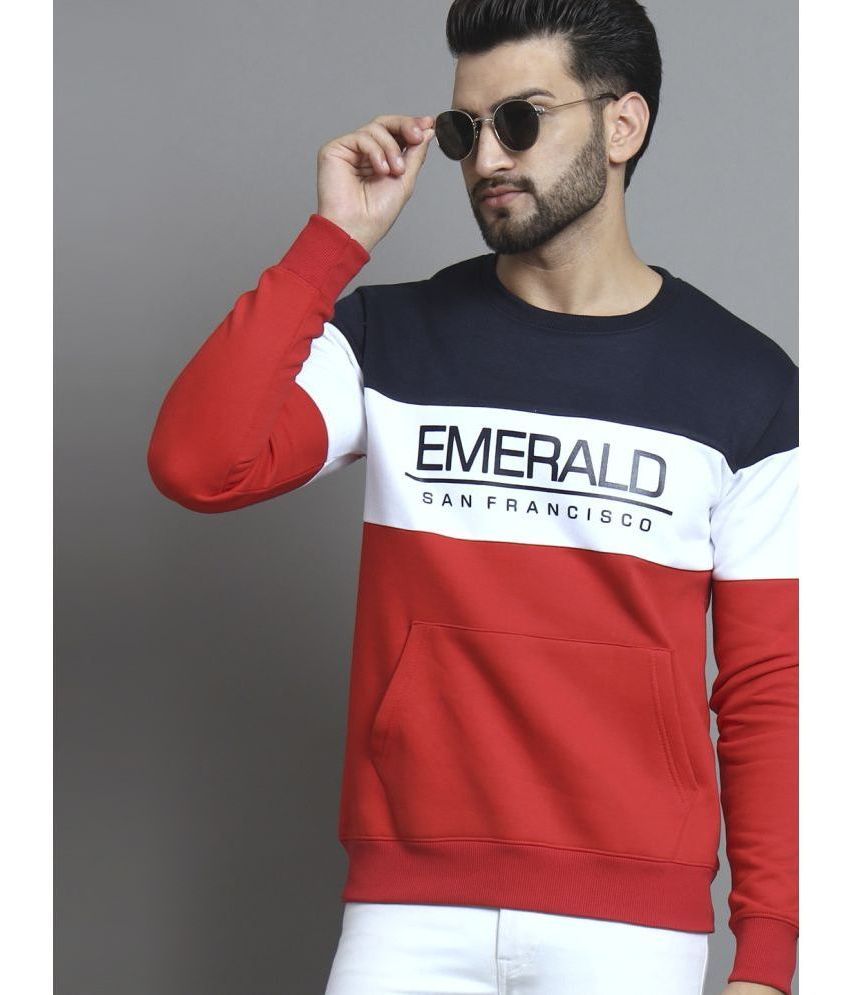     			Emerald Fleece Round Neck Men's Sweatshirt - Red ( Pack of 1 )