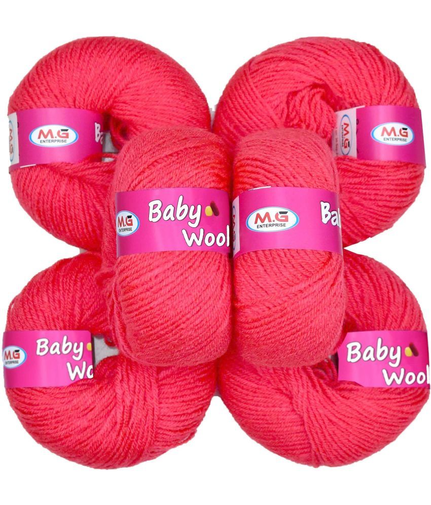     			100% Acrylic Wool  Candy Red 6 Pc Baby Wool 4 ply Wool -PA Art-GJ