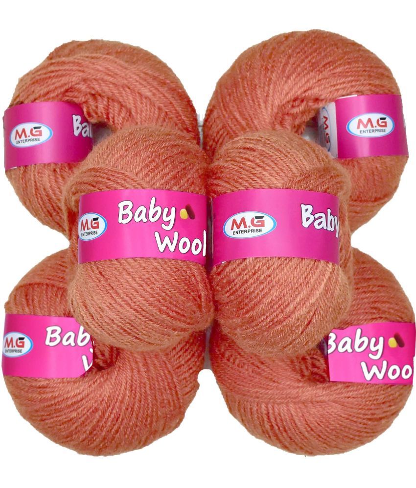     			100% Acrylic Wool  Deep Salmon 12 Pc Baby Wool 4 ply Wool -GB Art-