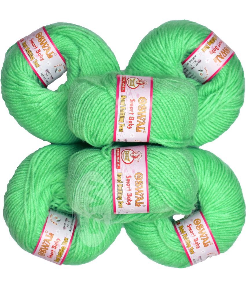     			100% Acrylic Wool Grape Green (6 pc) Smart Baby 4 ply Wool Ball Hand Knitting Wool/Art Craft Soft Fingering Crochet Hook Yarn, Needle Knitting Yarn Thread Dye R SB