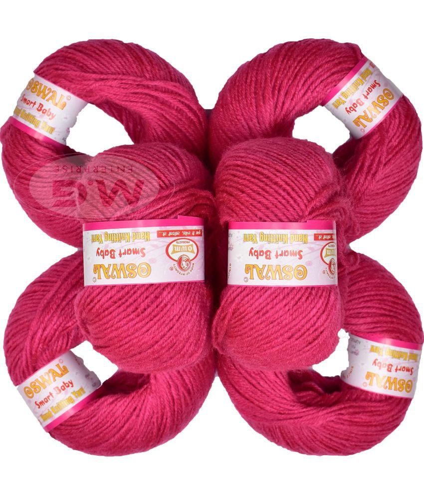     			100% Acrylic Wool Magenta (8 pc) Smart Baby 4 ply Wool Ball Hand Knitting Wool/Art Craft Soft Fingering Crochet Hook Yarn, Needle Knitting Yarn Thread Dye E FC