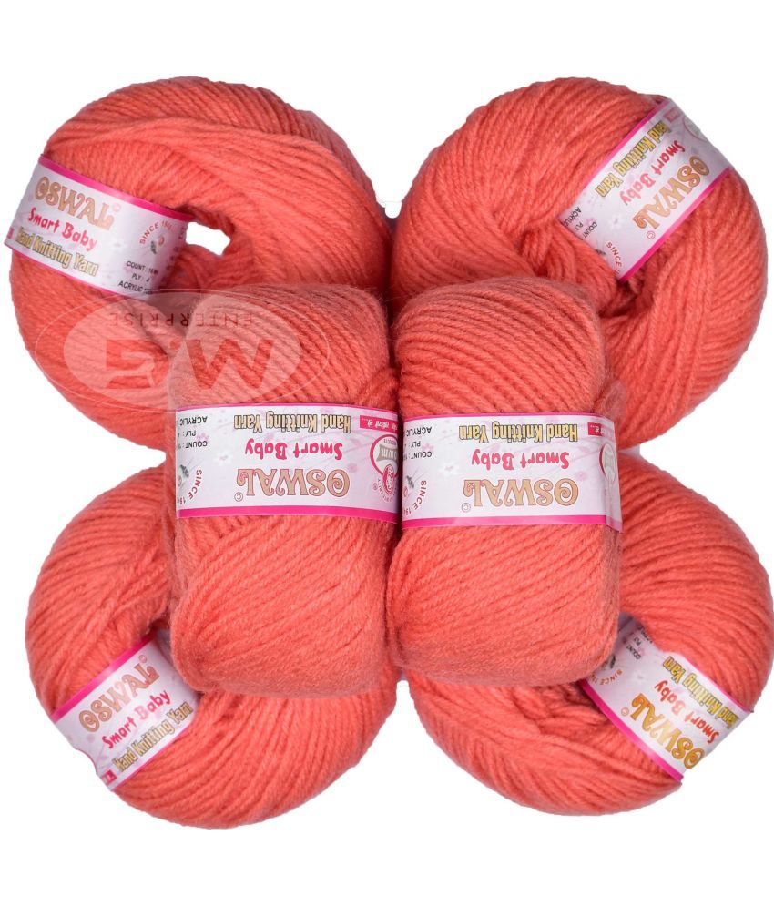     			100% Acrylic Wool Salmon (8 pc) Smart Baby 4 ply Wool Ball Hand Knitting Wool/Art Craft Soft Fingering Crochet Hook Yarn, Needle Knitting Yarn Thread Dyed