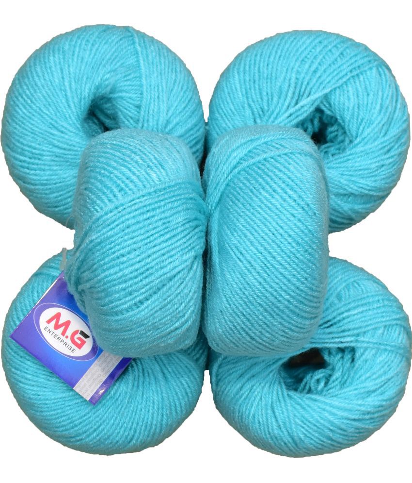    			100% Acrylic Wool Sea Green (6 pc) Baby Soft Wool Ball Hand Knitting Wool/Art Craft Soft Fingering Crochet Hook Yarn, Needle Knitting Yarn Thread Dyed