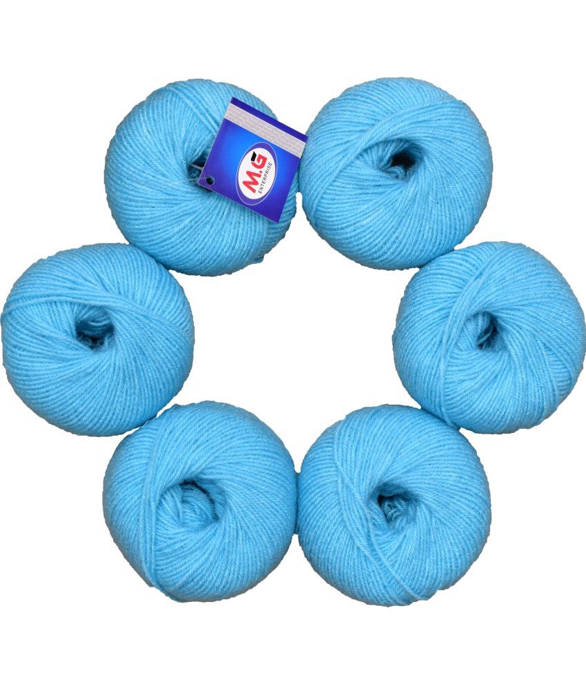     			100% Acrylic Wool Sky (8 PC) Baby Soft Wool Ball Hand Knitting Wool/Art Craft Soft Fingering Crochet Hook Yarn, Needle Knitting Yarn Thread Dyed