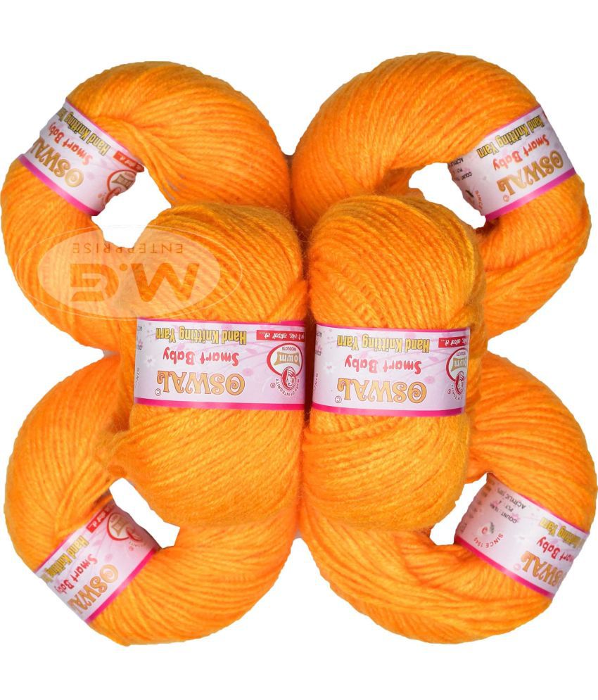     			100% Acrylic Wool Yellow (8 pc) Smart Baby 4 ply Wool Ball Hand Knitting Wool/Art Craft Soft Fingering Crochet Hook Yarn, Needle Knitting Yarn Thread Dyed