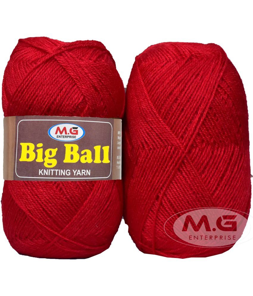     			BIG BALL  Red 600 gm Ball Hand knitting wool -G Art-AJH