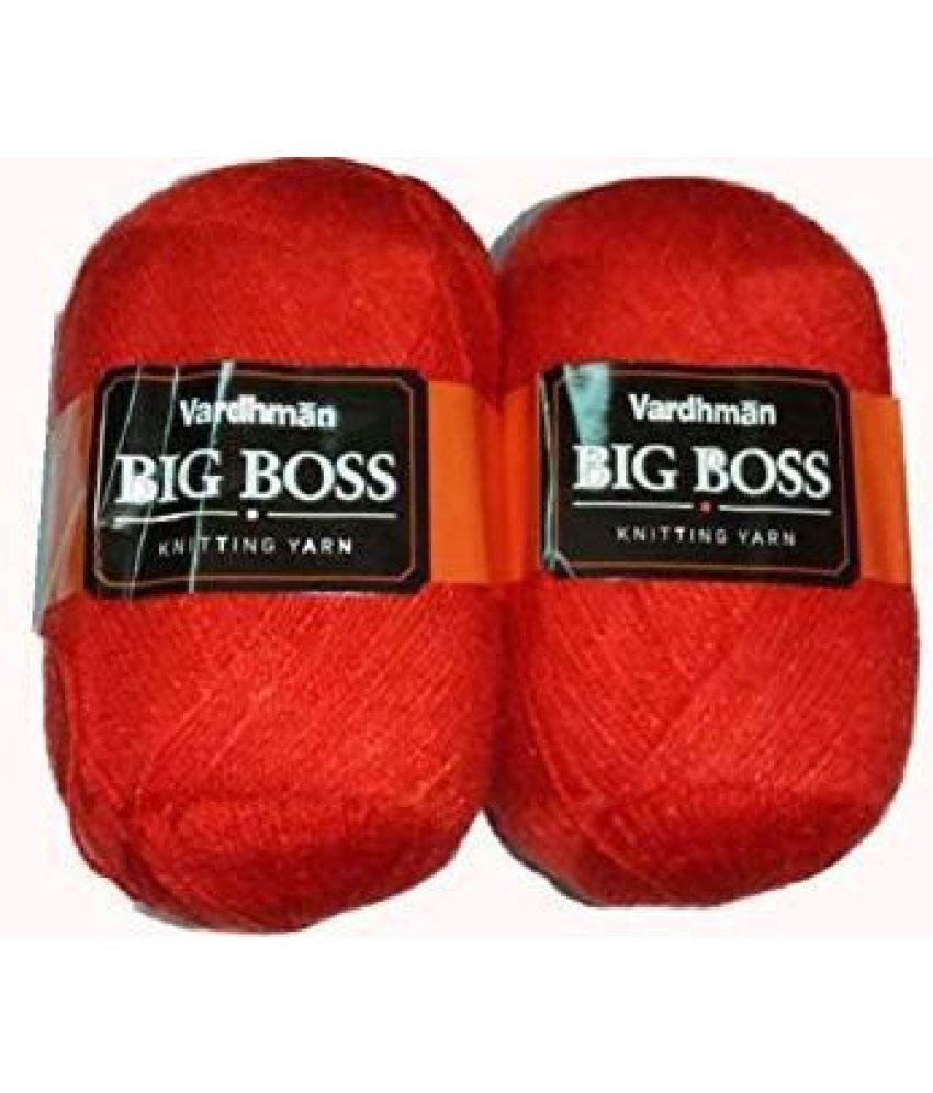     			Big boss Wool Hand Knitting Yarn Soft Fingering Wool Thread Art Craft Shade no.18 Candy red 400gm