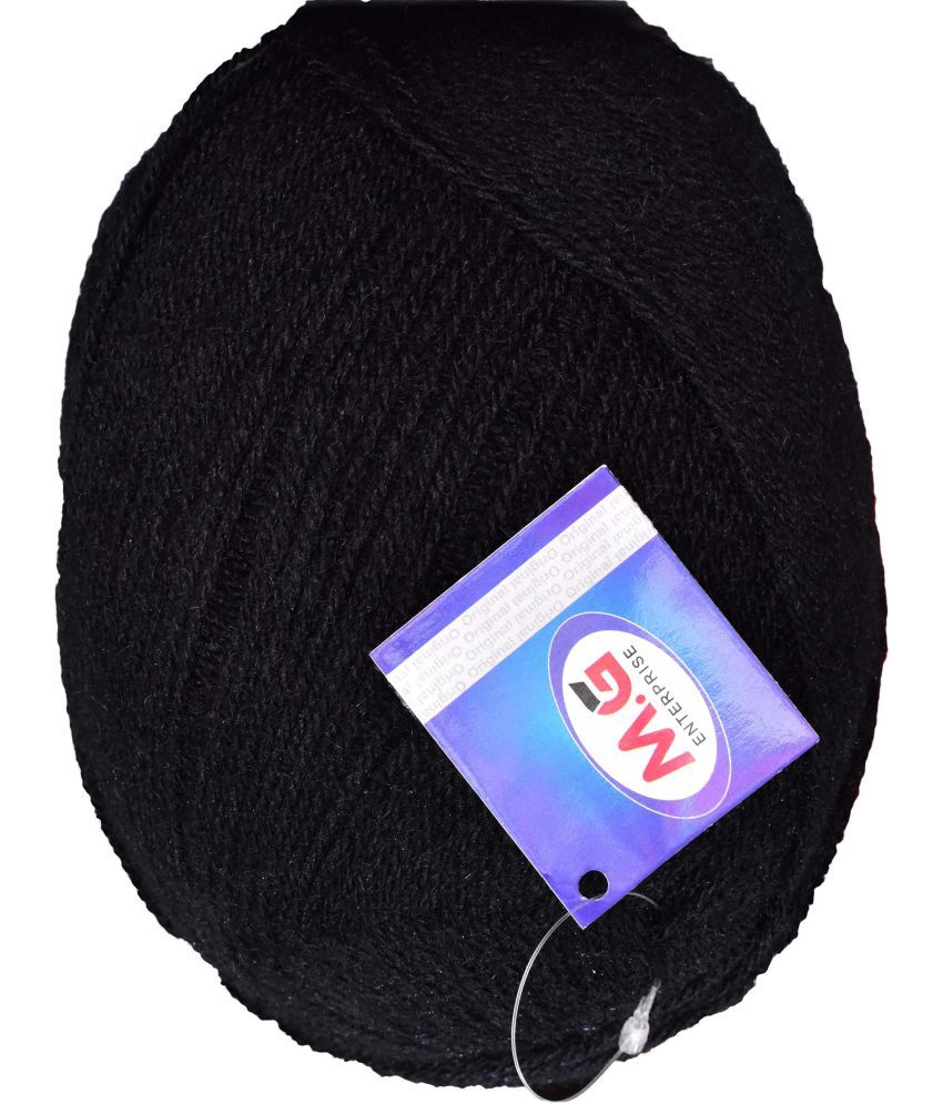     			Bigboss Black  (200 gm)  Wool Ball Hand knitting wool / Art Craft soft fingering crochet hook yarn, needle knitting yarn thread dye  I