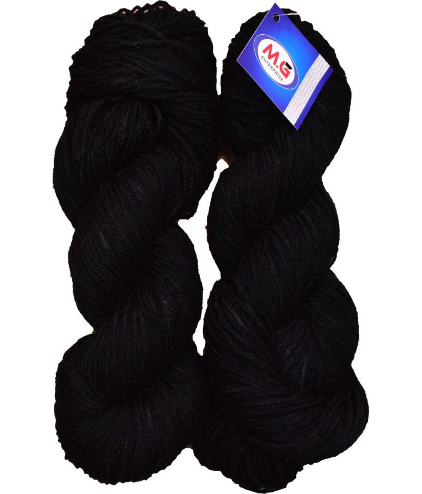     			Brilon Black (300 gm)  Wool Hank Hand knitting wool / Art Craft soft fingering crochet hook yarn, needle knitting yarn thread dyed