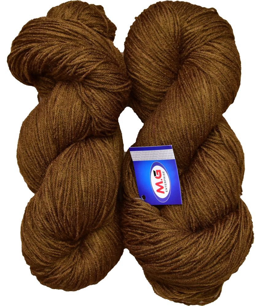     			Brilon Brown (200 gm)  Wool Hank Hand knitting wool / Art Craft soft fingering crochet hook yarn, needle knitting yarn thread dyed.