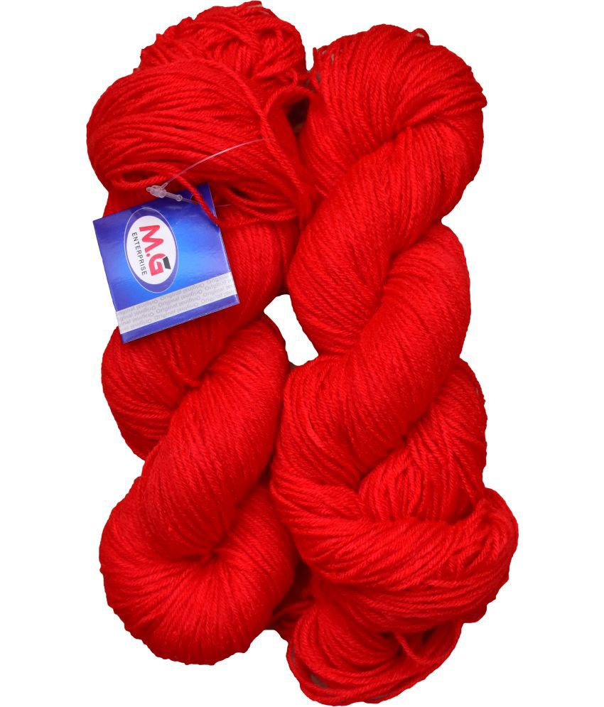     			Brilon Candy Red (300 gm)  Wool Hank Hand knitting wool / Art Craft soft fingering crochet hook yarn, needle knitting yarn thread dyed
