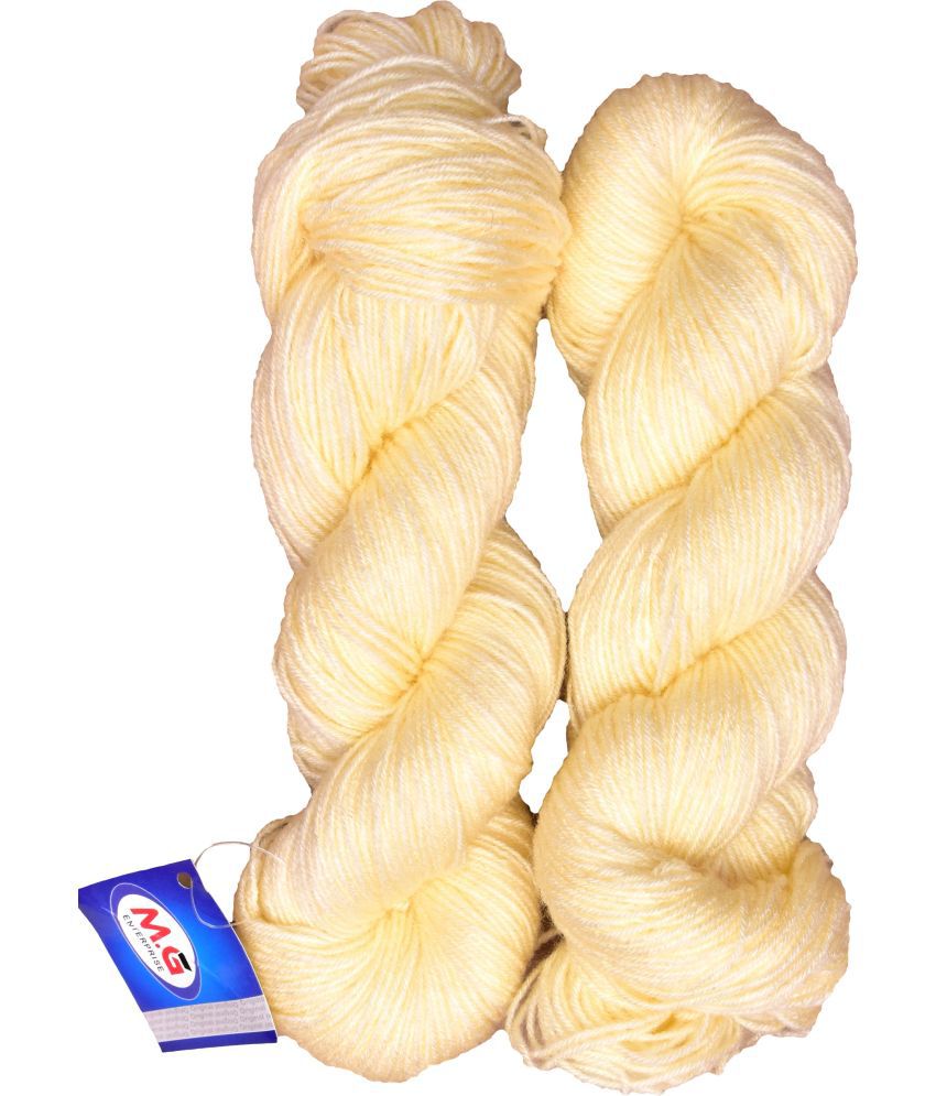     			Brilon Cream (400 gm)  Wool Hank Hand knitting wool / Art Craft soft fingering crochet hook yarn, needle knitting yarn thread dyed.