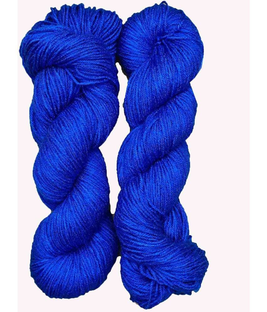     			Brilon Deep Blue (200 gm)  Wool Hank Hand knitting wool / Art Craft soft fingering crochet hook yarn, needle knitting yarn thread dye C DE