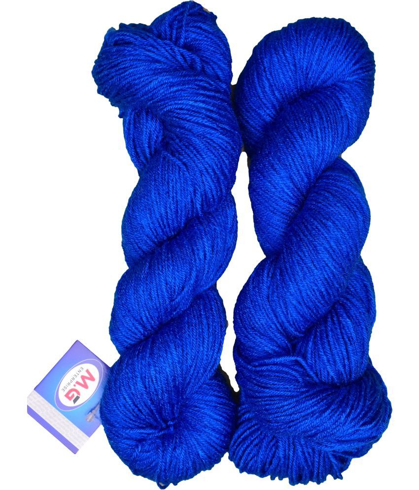     			Brilon Deep Blue (400 gm)  Wool Hank Hand knitting wool / Art Craft soft fingering crochet hook yarn, needle knitting yarn thread dyed.