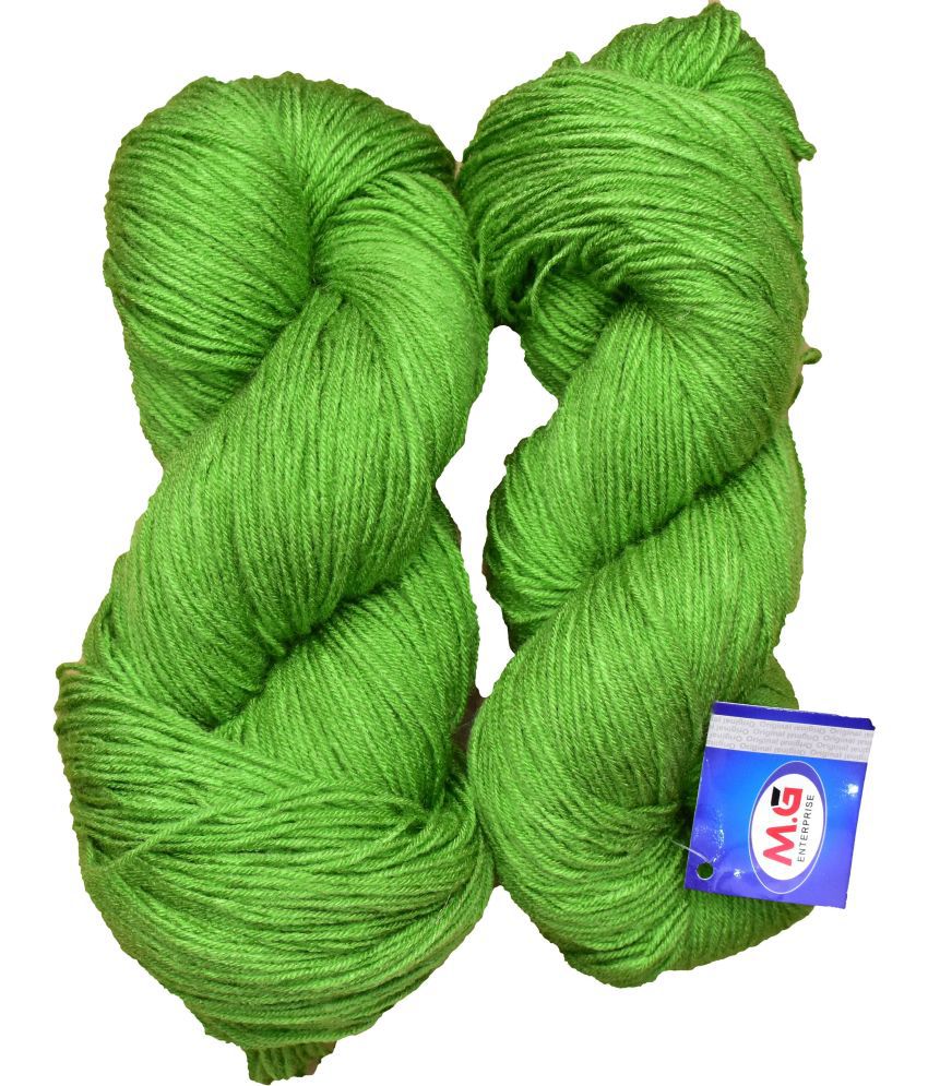     			Brilon Light Green (400 gm)  Wool Hank Hand knitting wool / Art Craft soft fingering crochet hook yarn, needle knitting yarn thread dye T UE