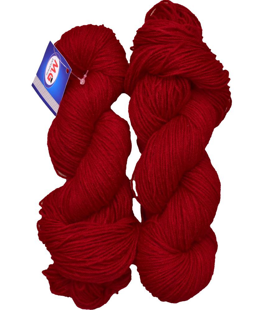     			Brilon Red (400 gm)  Wool Hank Hand knitting wool / Art Craft soft fingering crochet hook yarn, needle knitting yarn thread dyed