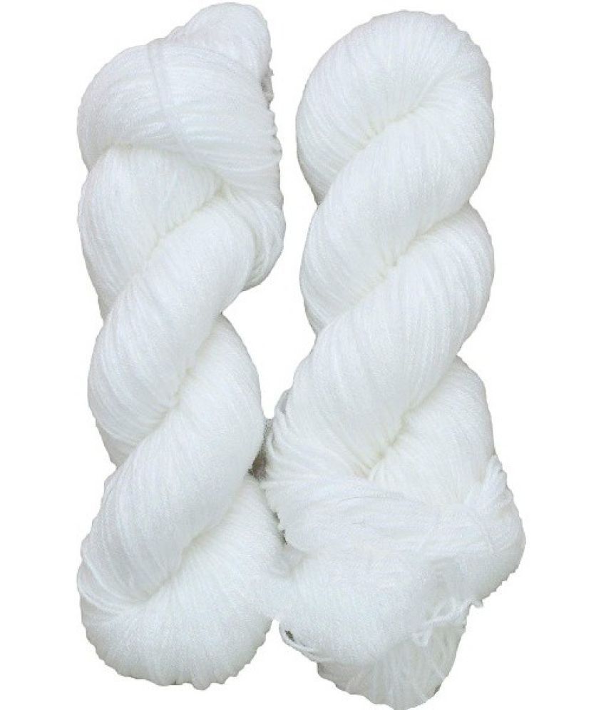     			Brilon White 200 gm Woolen Crochet Yarn Thread. Best Used with Knitting Needles, Crochet Needles.