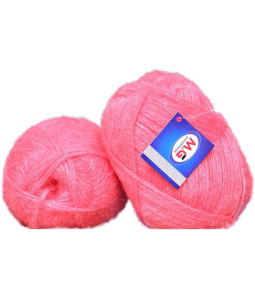     			Feather Salmon (400 gm)  Wool Ball 100 gm each 400 gm total Hand knitting wool / Art Craft soft fingering crochet hook yarn, needle knitting yarn thread dyed