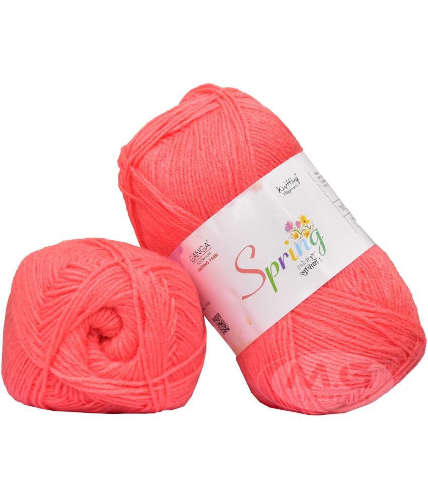     			GAN GA pring  Peach 200 gm Wool Ball Hand knitting wool -J Art-AEGH