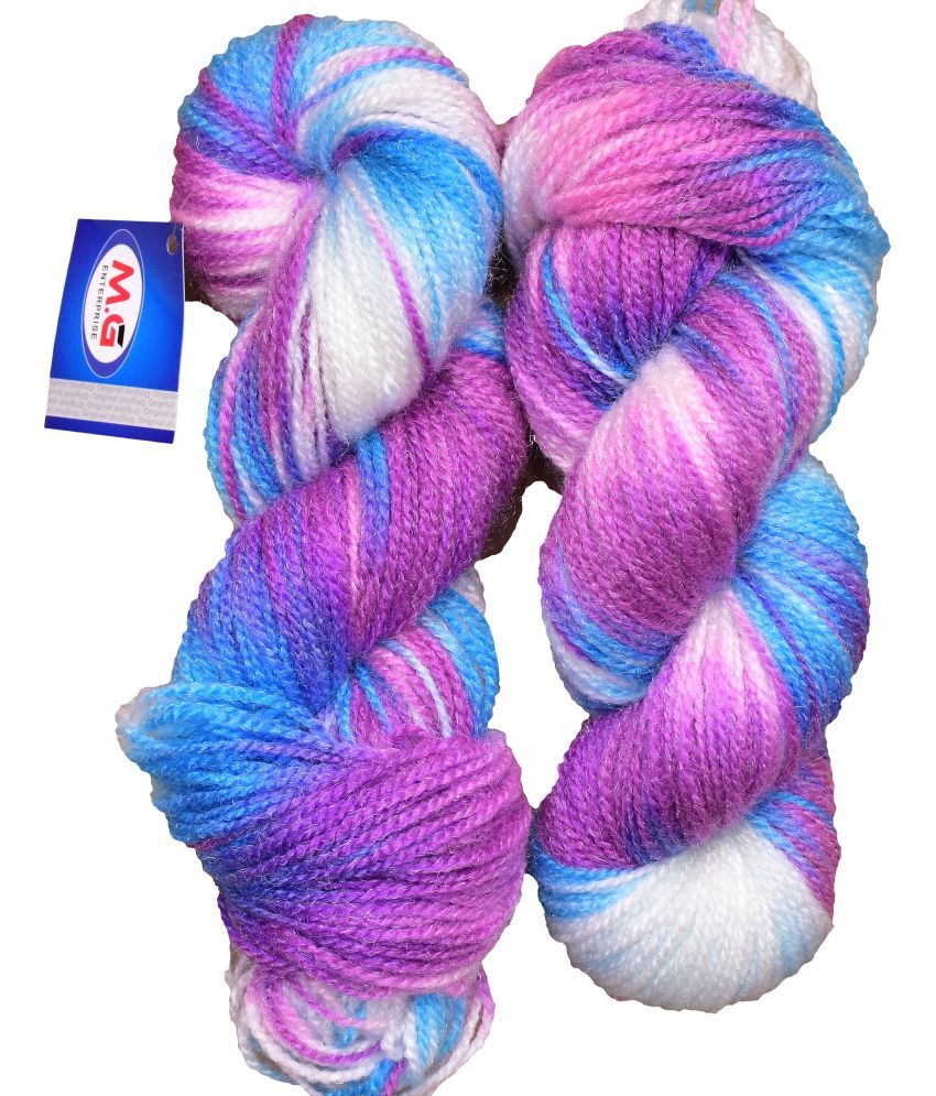     			Glow Flourish (200 gm)  Wool Hank Hand knitting wool / Art Craft soft fingering crochet hook yarn, needle knitting yarn thread dyed.