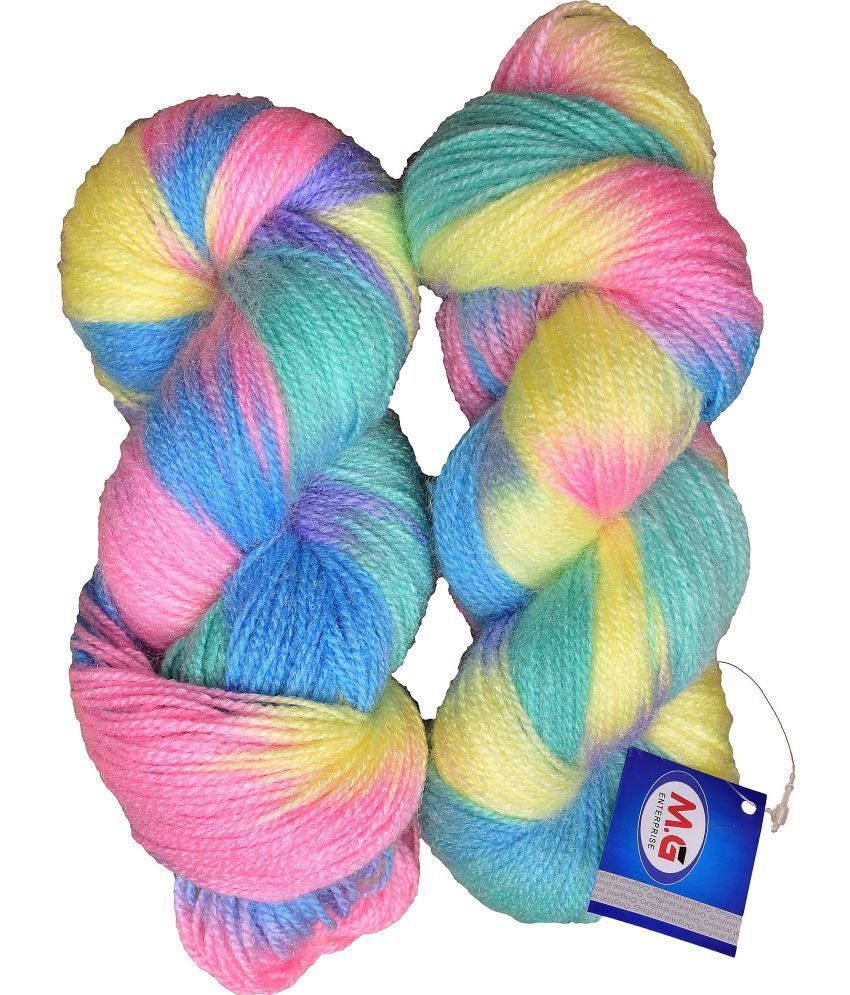     			Glow Icey Pink (400 gm)  Wool Hank Hand knitting wool / Art Craft soft fingering crochet hook yarn, needle knitting yarn thread dyed.