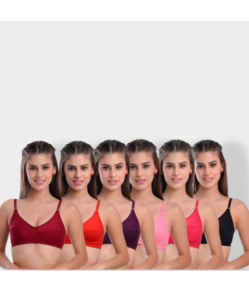     			ICONIC ME Multicolor Cotton Lightly Padded Women's Minimizer Bra ( Pack of 6 )