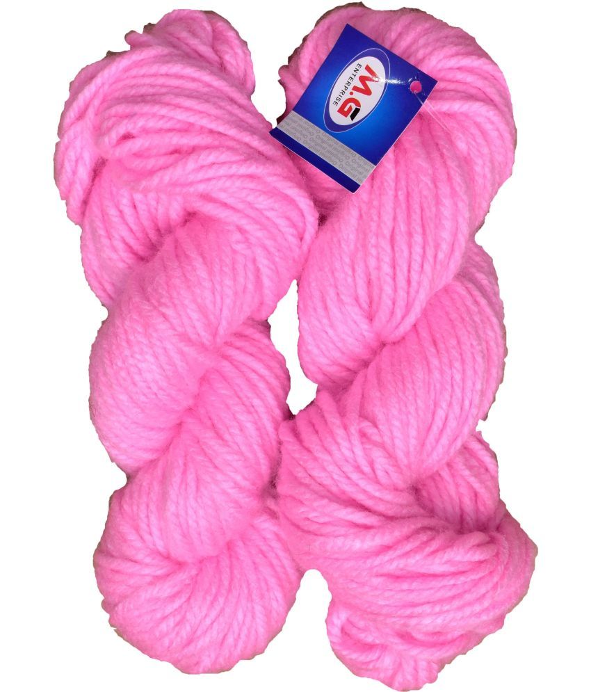     			JP Pink (400 gm) Knitting Yarn Thick Chunky Wool Hank Hand knitting wool / Art Craft soft fingering crochet hook yarn, needle knitting yarn thread dyed.