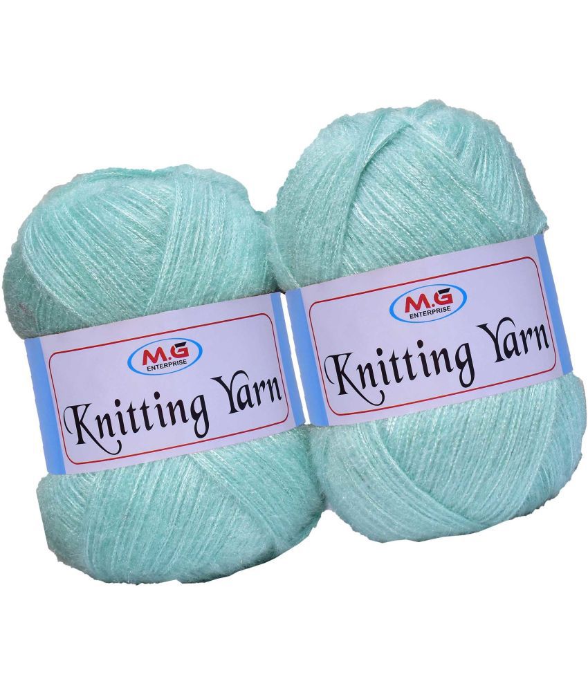     			Knitting Wool Yarn, Soft Fancy Feather Wool  Sea Green 500 gm- Art-HGA