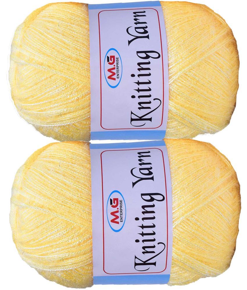     			Knitting Wool Yarn, Soft Fancy Feather Wool  Dark Cream 300 gm- Art-AAIE