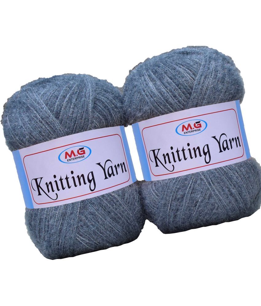     			Knitting Wool Yarn, Soft Fancy Feather Wool  Deep Steel 500 gm- Art-ACFJ