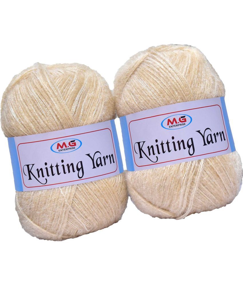     			Knitting Wool Yarn, Soft Fancy Feather Wool  Light SKin 500 gm- Art-HEE