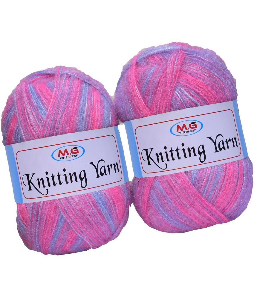     			Knitting Wool Yarn, Soft Fancy Feather Wool  Multi Iris  500 gm- Art-HGJ