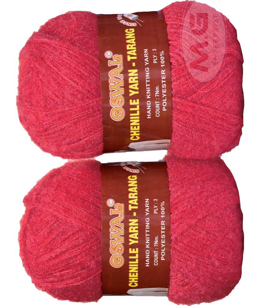     			Knitting Wool Yarn, Soft Tarang Feather Wool Ball Blood Red 300 gm  Best Used with Knitting Needles, Soft Tarang Wool Crochet NeedlesWool Yarn for Knitting
