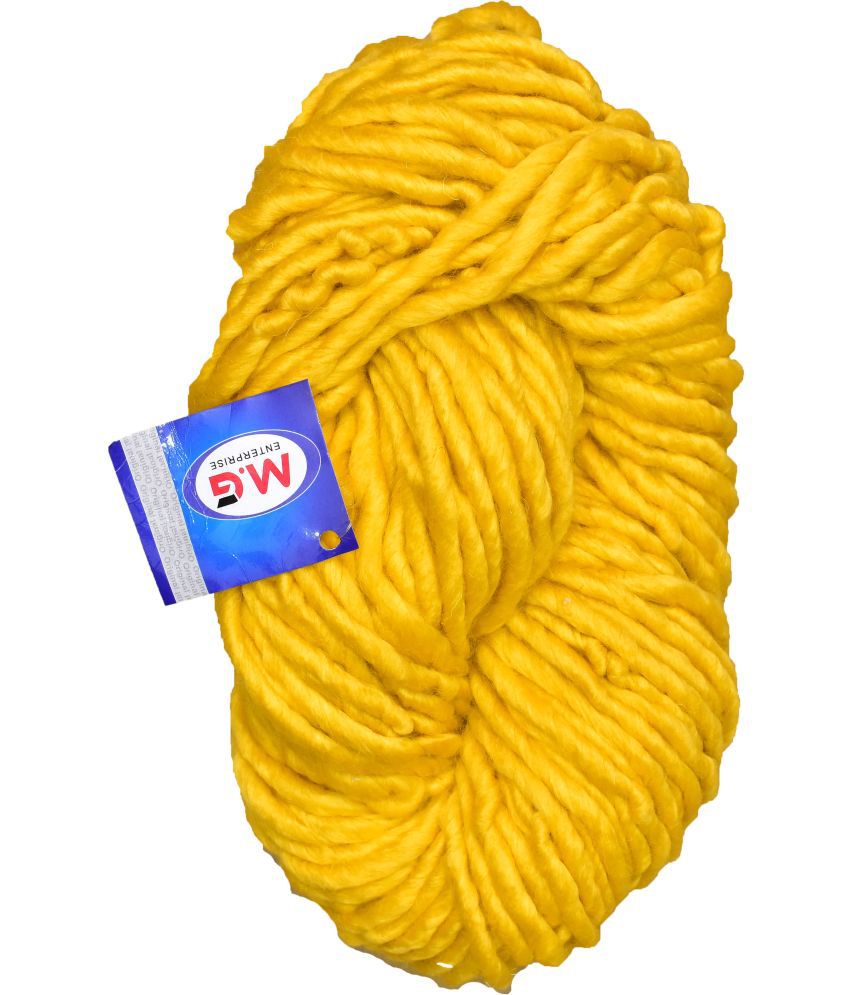     			Knitting Yarn Medium Roving Knitting Yarn Thick Chunky Wool, Extra Soft Thick Golden 200 gm  Best Used with Knitting Needles, Crochet Needles Wool Yarn for Knitting.