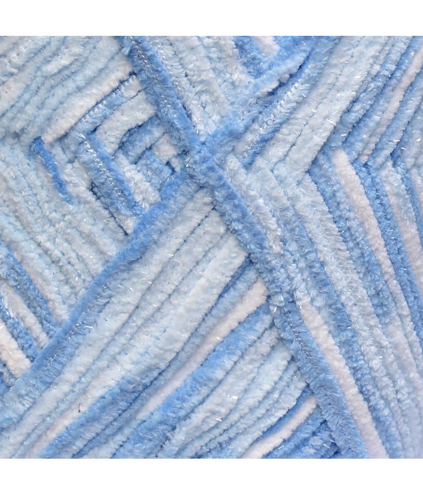     			Knitting Yarn Thick Chunky Wool, Blanket Blue Mix  WL 400 gm