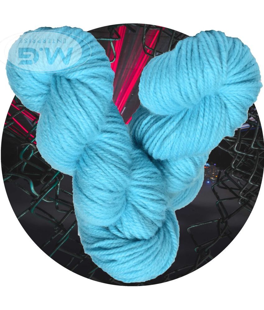     			Knitting Yarn Thick Chunky Wool, Varsha Sky Blue 300 gm  Best Used with Knitting Needles, Crochet Needles Wool Yarn for Knitting. By Oswal O PB