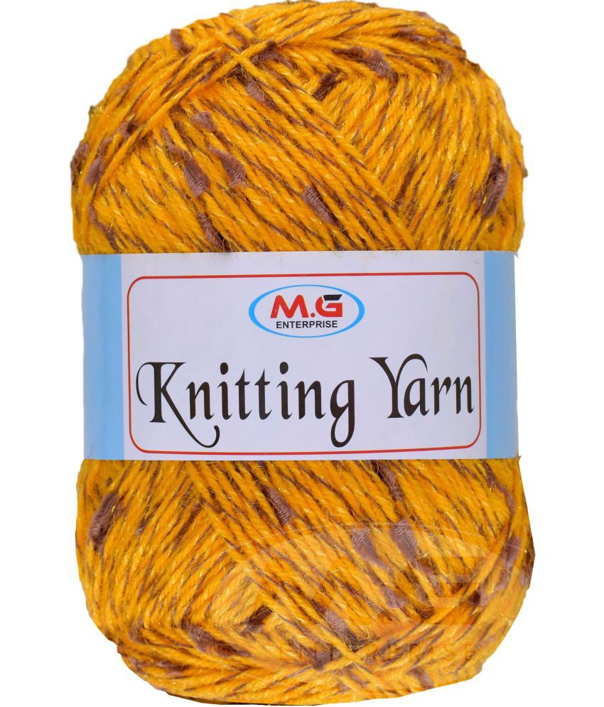     			Knitting Yarn Thick Chunky Wool  Golden200 gm Knitting Needles. Art-IJF