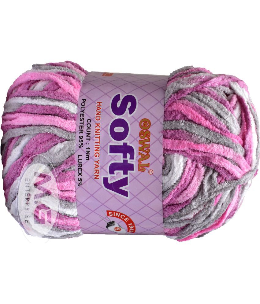     			Knitting Yarn Thick Chunky Wool, Softy Magenta WL 150 gm  Best Used with Knitting Needles, Crochet Needles Wool Yarn for Knitting. By Oswa P QG
