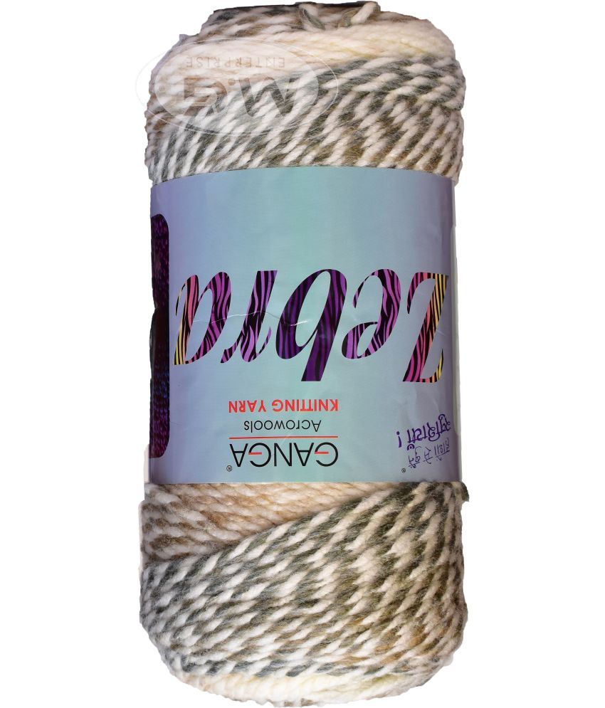     			Knitting Yarn Thick Chunky Wool, Zebra Cream mix 2 300 gm  Best Used with Knitting Needles, Crochet Needles Wool Yarn for Knitting. By Gang  Z