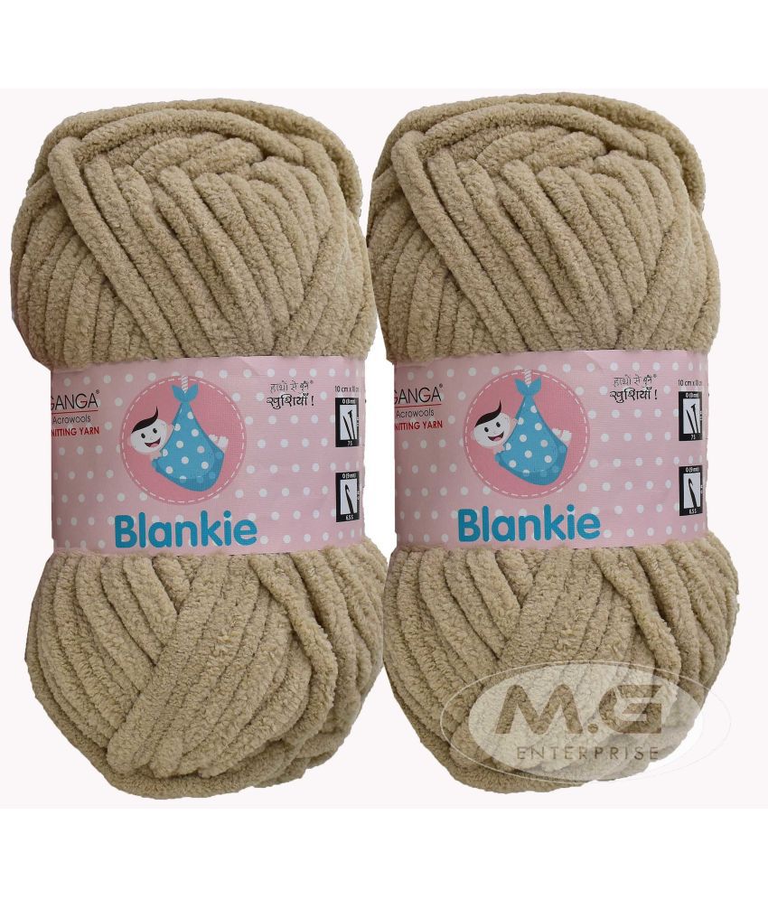     			Knitting Yarn Thick Chunky Wool, Blankie Skin 200 gm Best Used with Knitting Needles, Crochet Needles Wool Yarn for Knitting, With Needle.-E