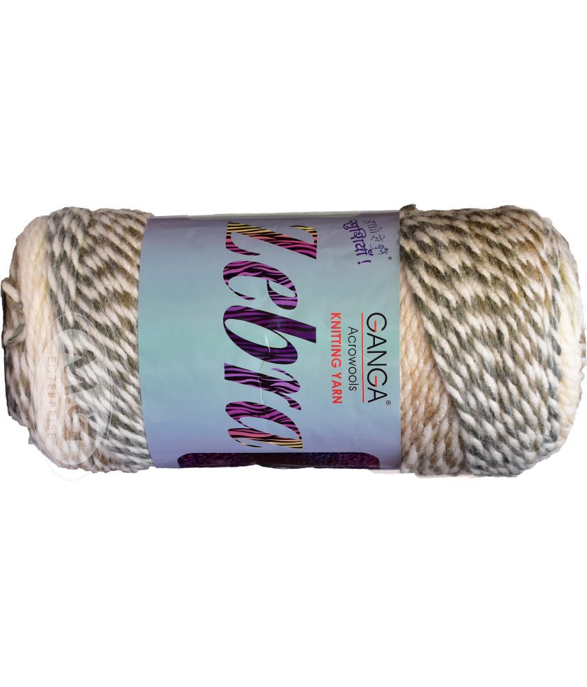     			Knitting Yarn Thick Chunky Wool, Zebra Cream mix 2 150 gm  Best Used with Knitting Needles, Crochet Needles Wool Yarn for Knitting. By Gang  Y