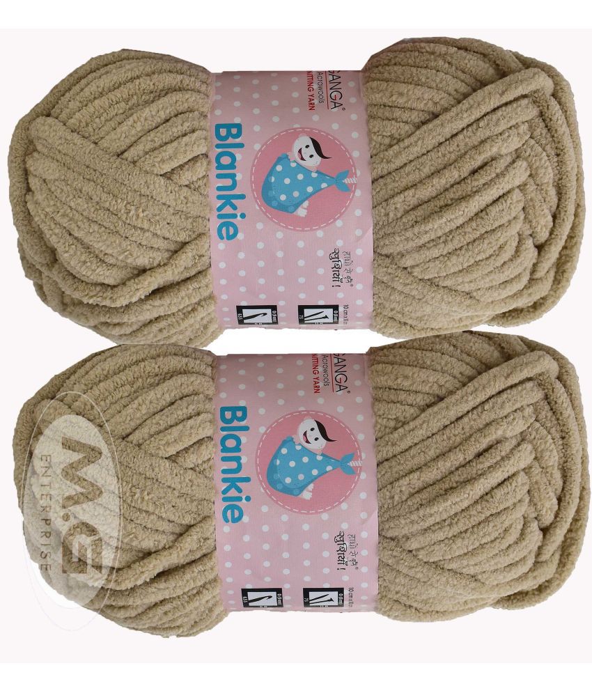     			Knitting Yarn Thick Chunky Wool, Blankie Skin 300 gm Best Used with Knitting Needles, Crochet Needles Wool Yarn for Knitting, With Needle.-F